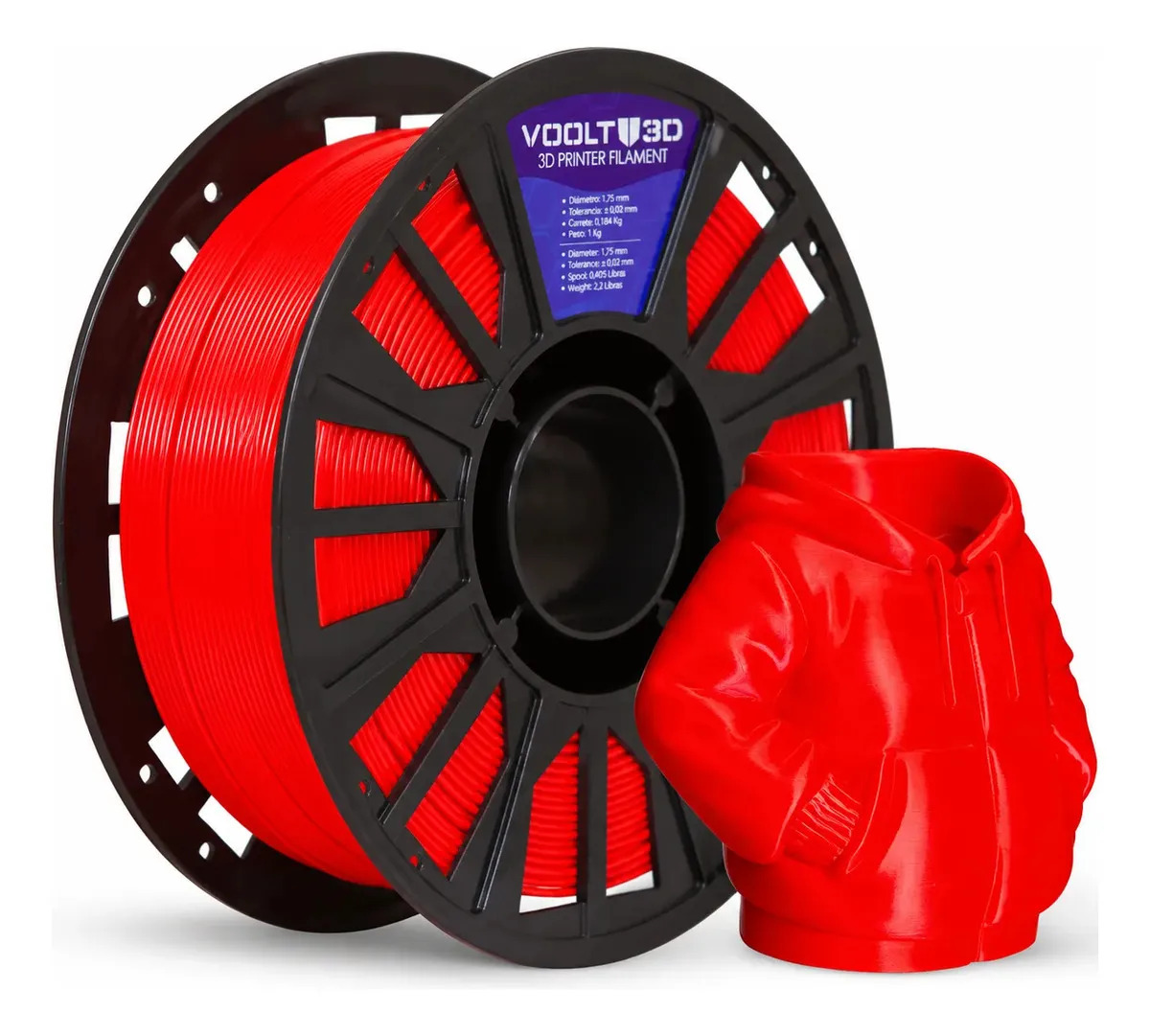 Imagem 1 de 5 de Filamento Petg Vermelho 1kg Imprimir Peças 3d Fab