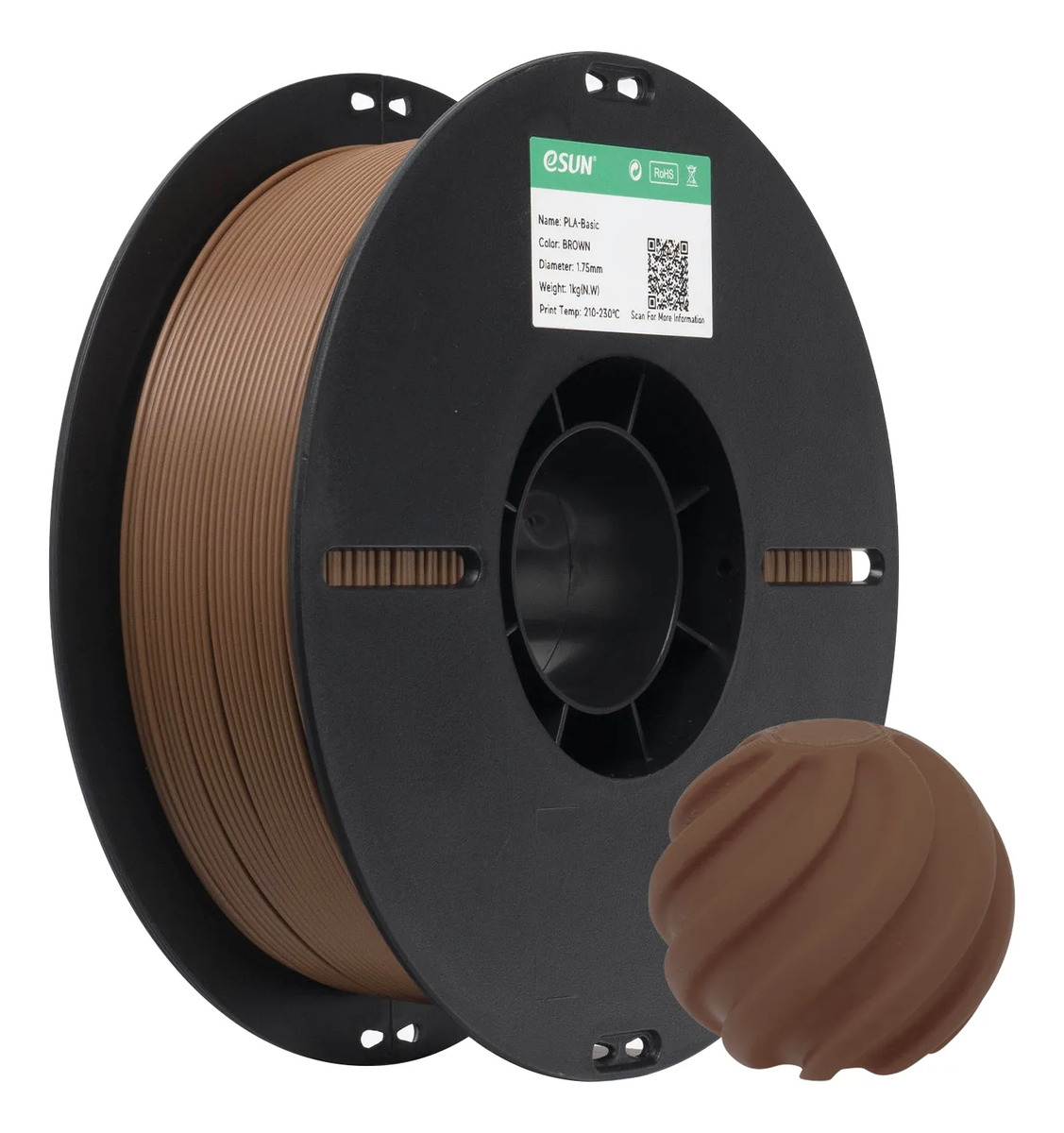 Imagem 1 de 5 de Filamento Pla Esun Para Impressora 3d - Cor Marrom