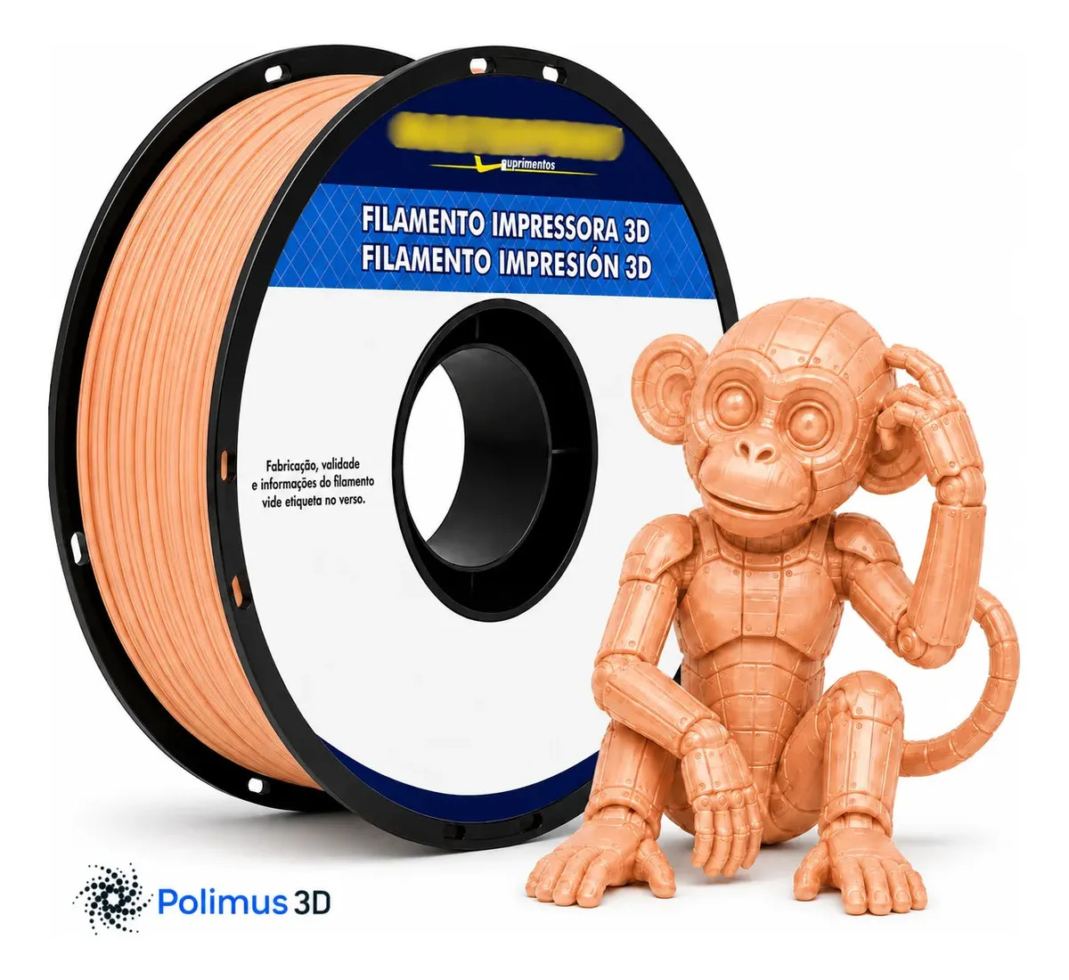 Imagem 1 de 9 de Filamento De Impressão 3D PETG Cor SKIN BEGE 1kg MASTERPRINT Brilho Premium Para Imprimir Peças 3D Impressora 3D Modelagem Miniaturas Enfeites e Projetos By Polimus 3D