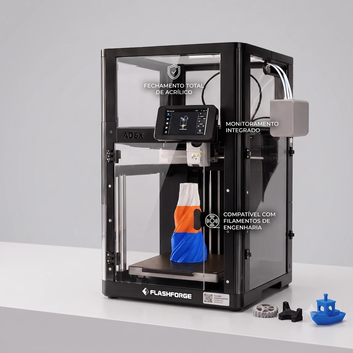 Imagem 1 de 6 de Impressora 3d Flashforge Ad5x + Kit Fechamento Multicolor
