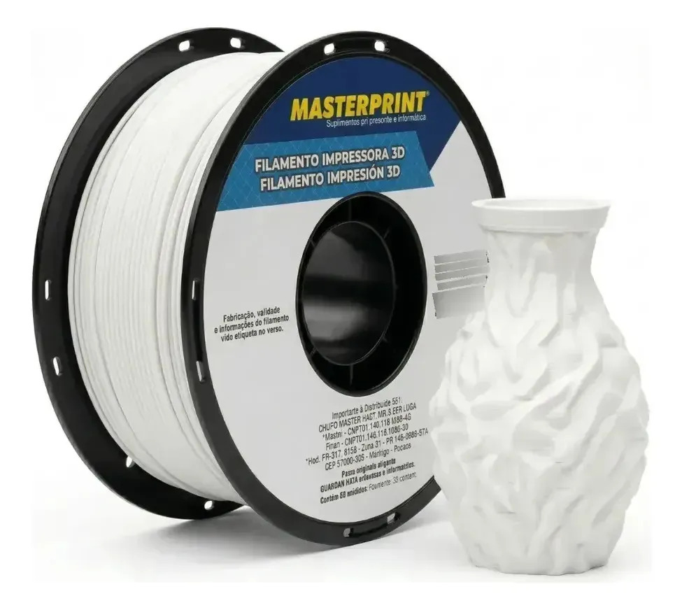Imagem 1 de 6 de FILAMENTO Masterprint PETG BRANCO FOSCO