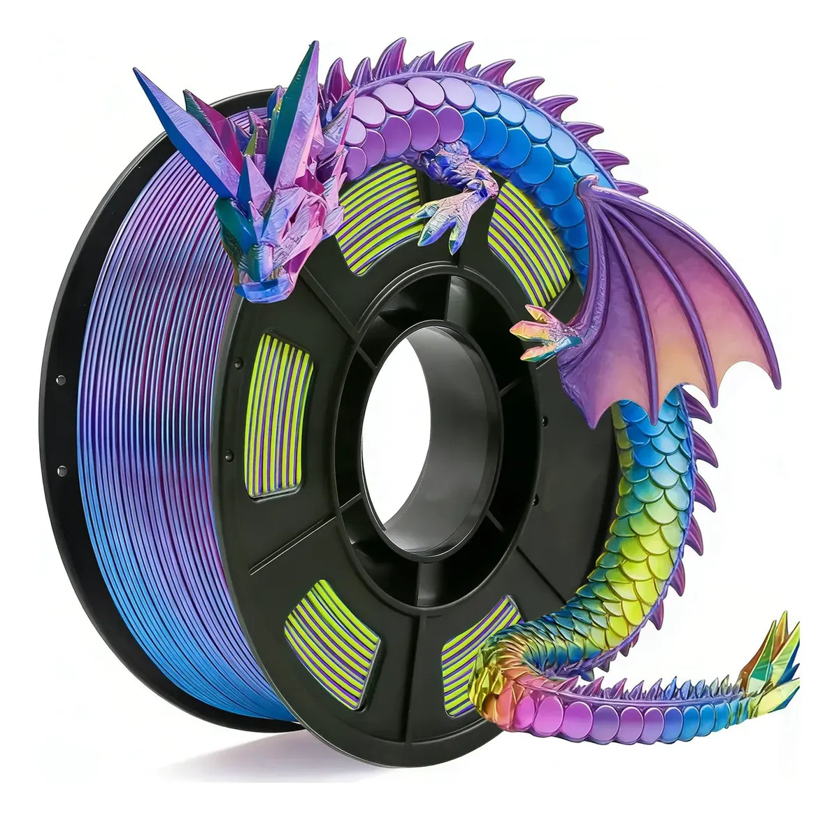 Imagem 1 de 7 de Filamento Pla Seda Tricolor 1,75mm 250g