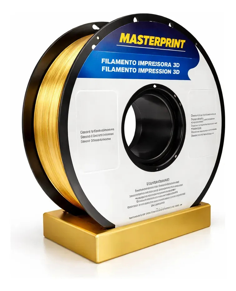 Imagem 1 de 1 de Filamento Pla Cores Impressão 3d 1kg1,75 Masterprint Dourado-silk
