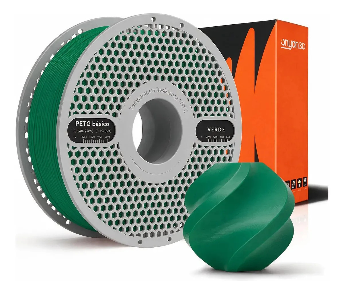 Imagem 1 de 2 de Filamento Impressão 3d 1,75mm 1kg Onyon3d Petg Removível Verde