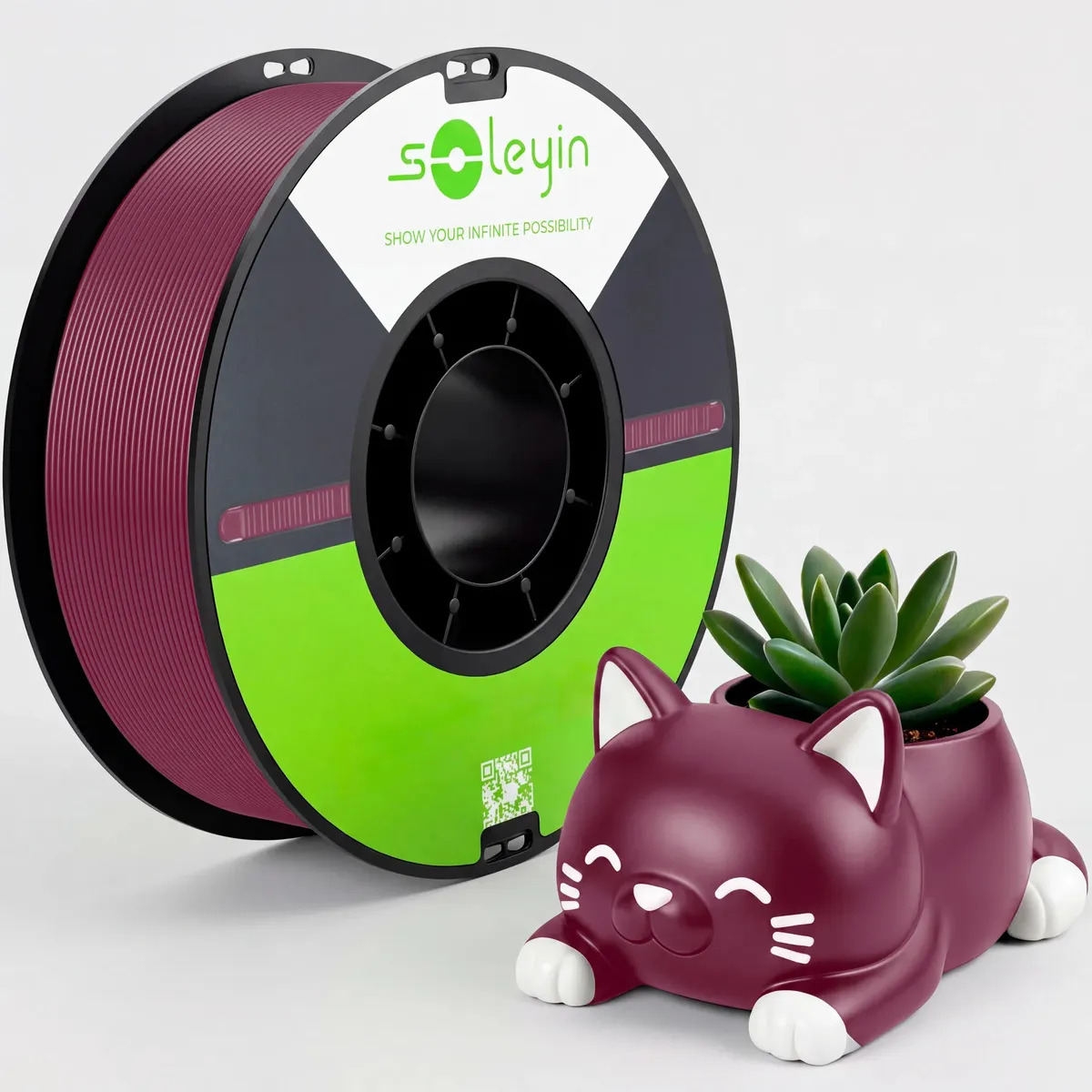 Imagem 1 de 12 de Filamento Petg Soleyin 1 kg 1,75 mm Cor Roxo Mangostão
