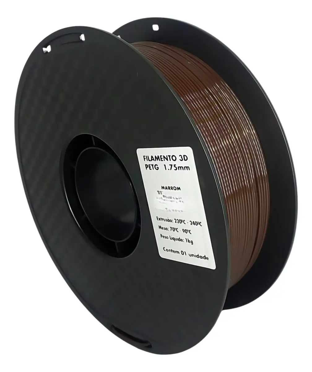 Imagem 1 de 7 de Filamento PETG Marrom Masterprint Impressora 3D 1KG 1,75mm