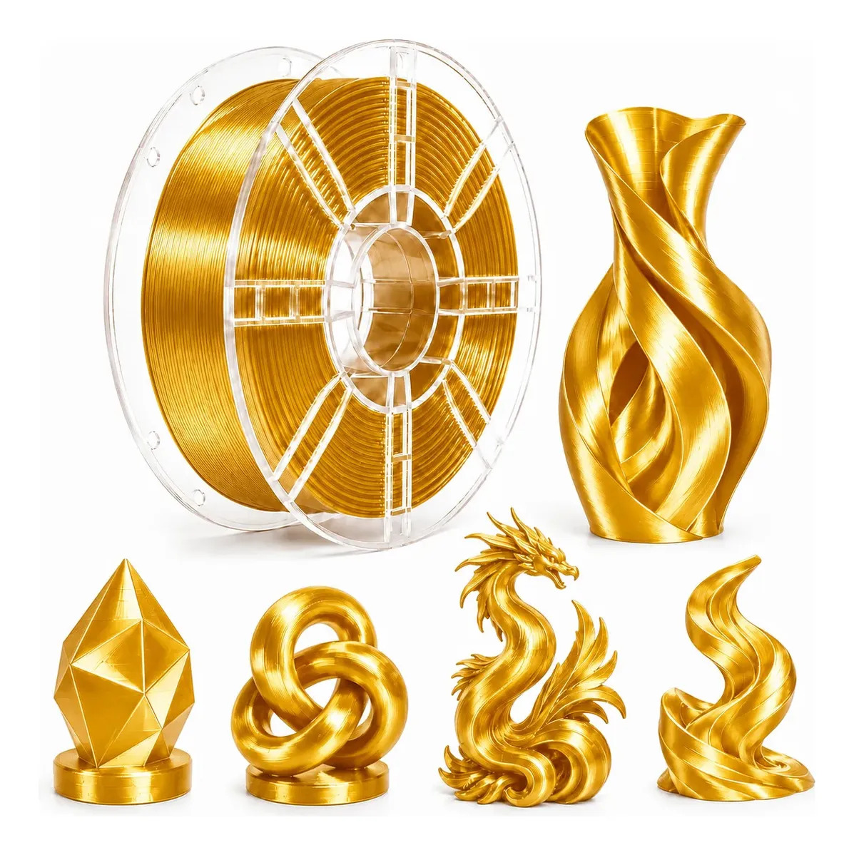 Imagem 1 de 12 de Filamento Pla Silk Sol3d 1kg 1,75mm Brilho Sedoso 3d