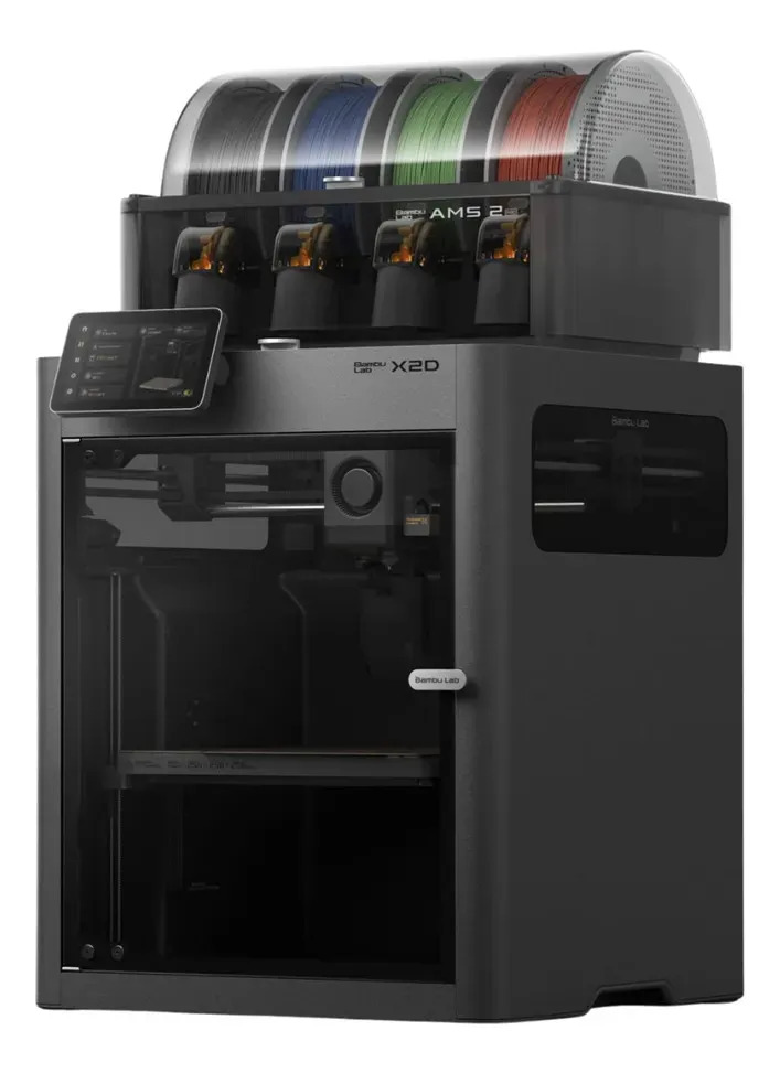 Imagem 1 de 5 de Impressora 3d Bambu Lab X2d Combo Com Ams 2 Pro - 110v Prateado