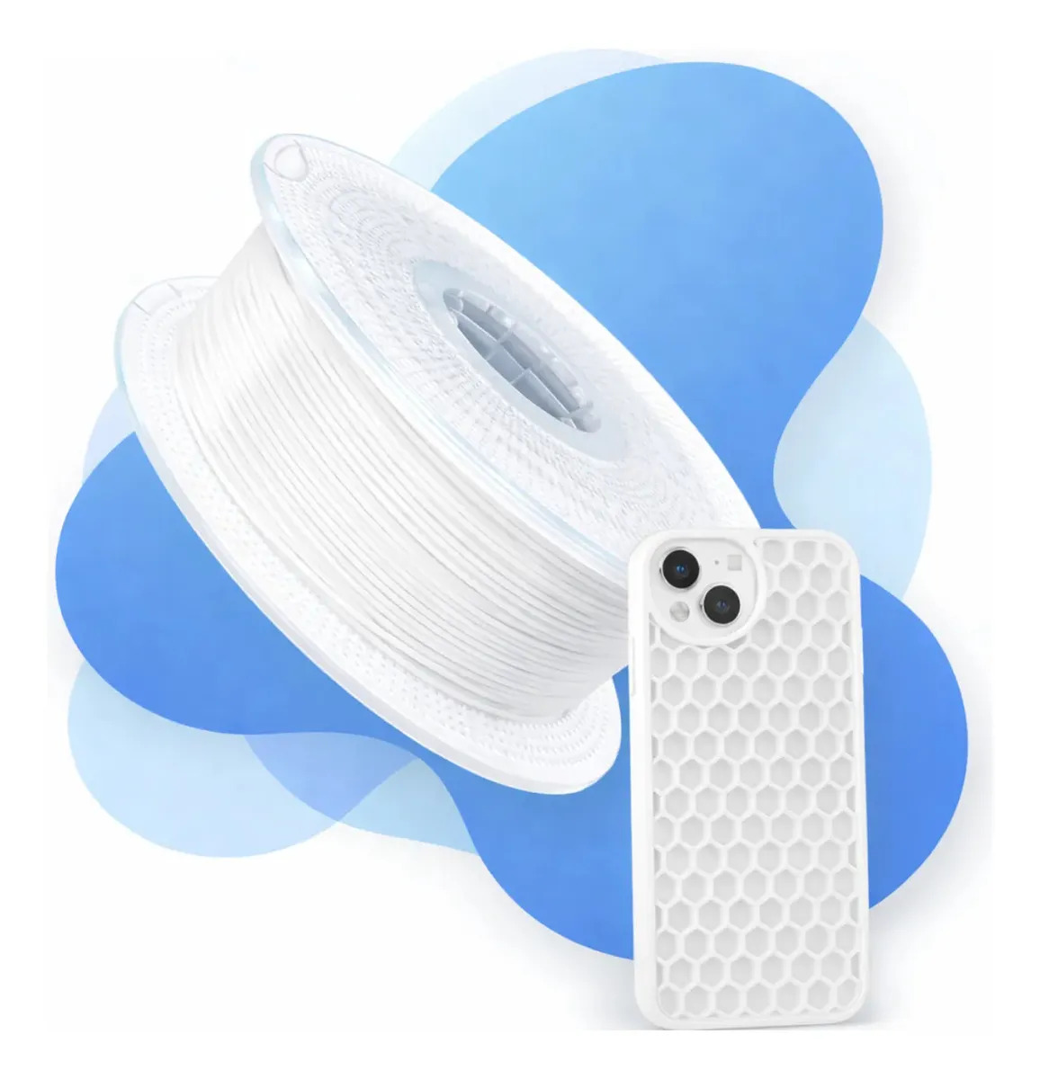 Imagem 1 de 5 de Filamento Tpu 95a Carretel 1.75mm 1kg Para Impressora 3d Flexível Flex Rígido Resistente Opaco Branco