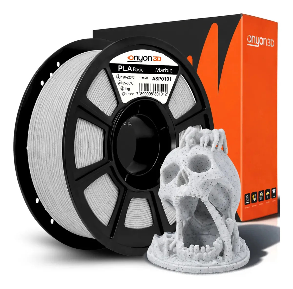Imagem 1 de 3 de Filamento PLA Onyon3d High Speed Mármore 1.75mm para Impressão 3D
