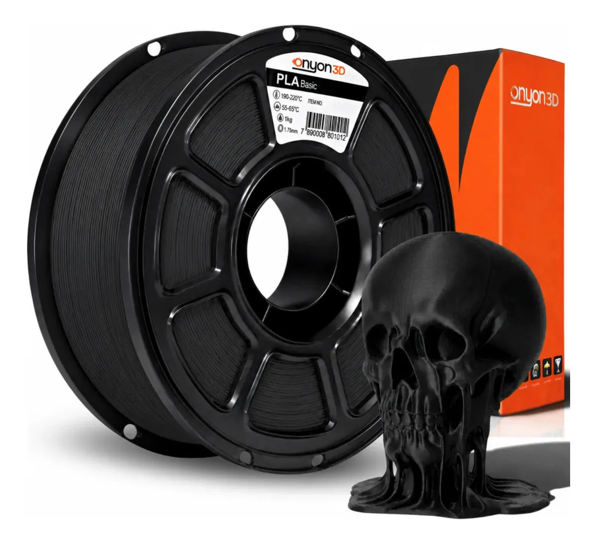 Imagem 1 de 4 de Filamento Pla Impressão 3d High Speed 1kg Onyon3d 1.75mm Ful Preto