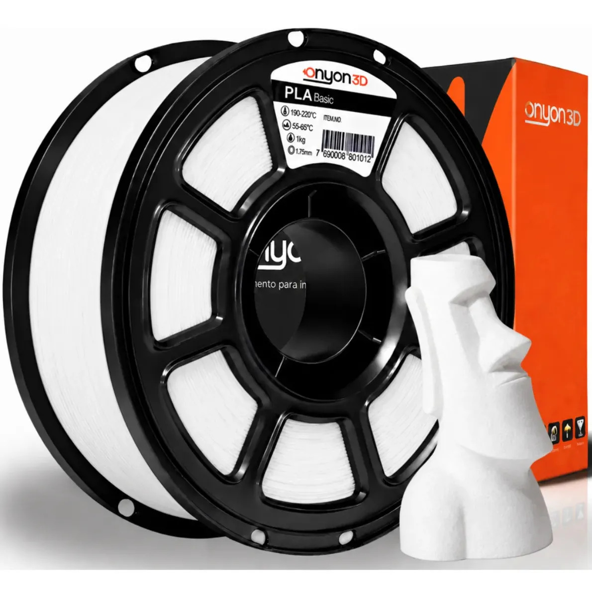 Imagem 1 de 5 de Filamento Pla Impressão 3d High Speed 1kg Onyon3d 1.75mm Ful Branco Porcelana