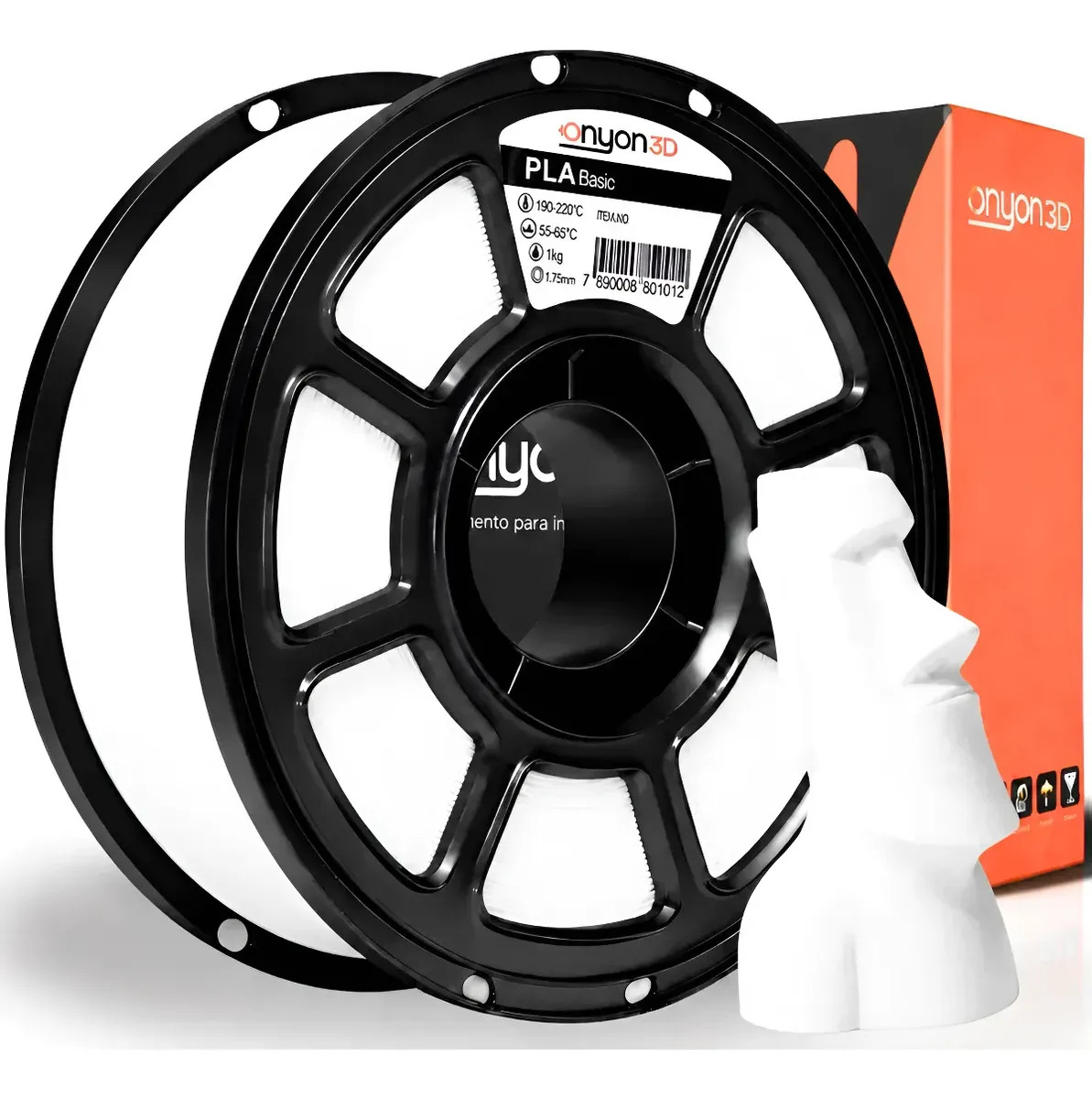 Imagem 1 de 3 de Filamento Pla Impressão 3d High Speed 1kg Onyon3d 1.75mm Ful Branco Warm