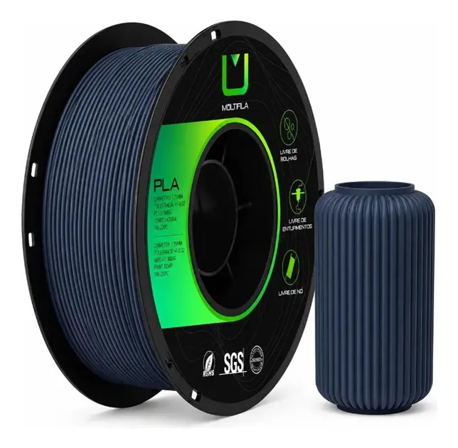 Imagem 1 de 2 de Filamento Pla Azul Marinho 1kg Multfila Para Impressora 3d
