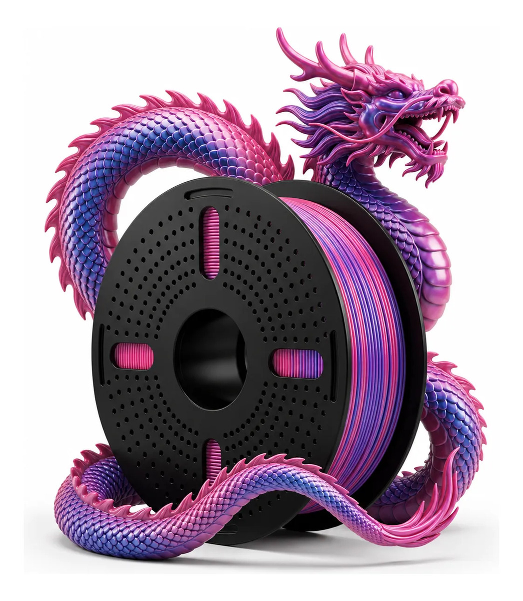 Imagem 1 de 6 de Filamento Impressora 3d Pla Silk Duo Color 1.75 Print Pulse