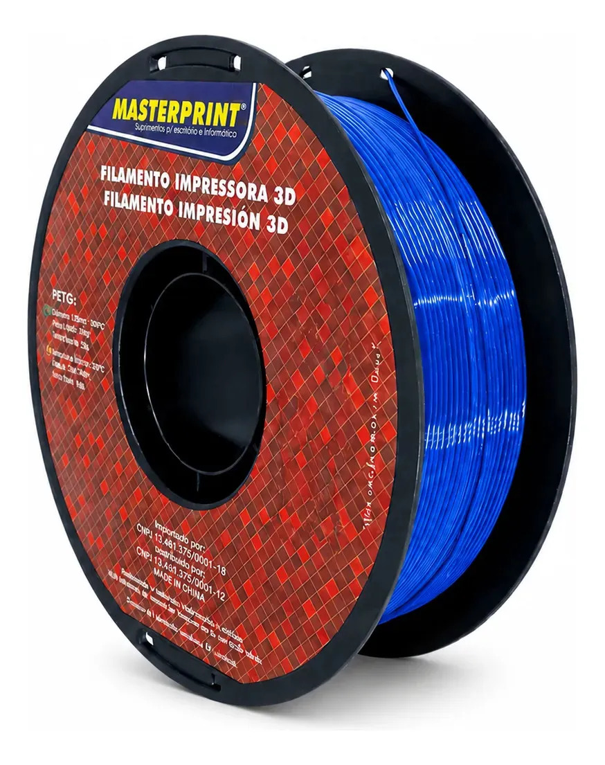 Imagem 1 de 2 de Masterprint PETG filamento de impressora 3d 1,75mm 1kg Azul