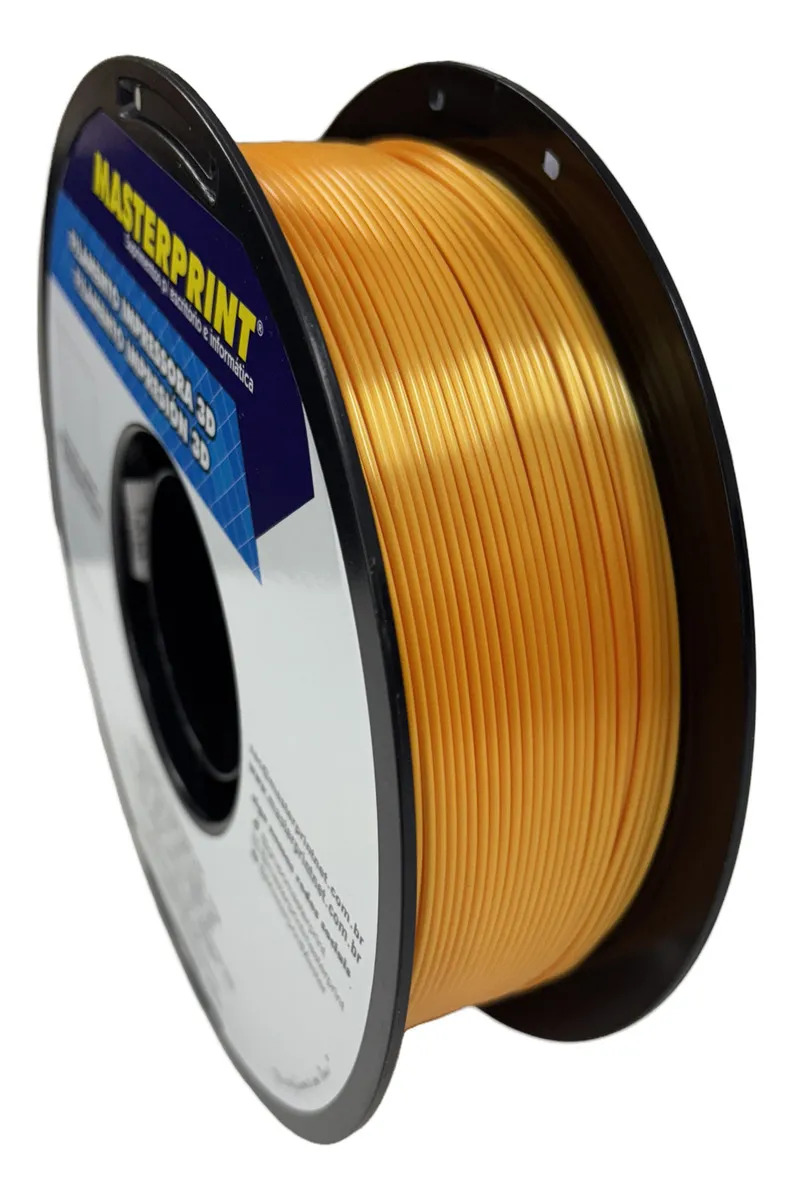 Imagem 1 de 6 de Filamento Impressão 3d Pla Dourado 1kg Masterprint Pla Cor Dourado Premium