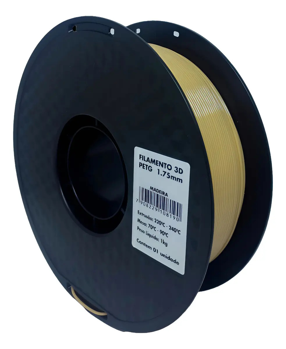 Imagem 1 de 1 de Filamento PET-G 1,75mm Cor Madeira 1kg para Impressora 3D Masterprint