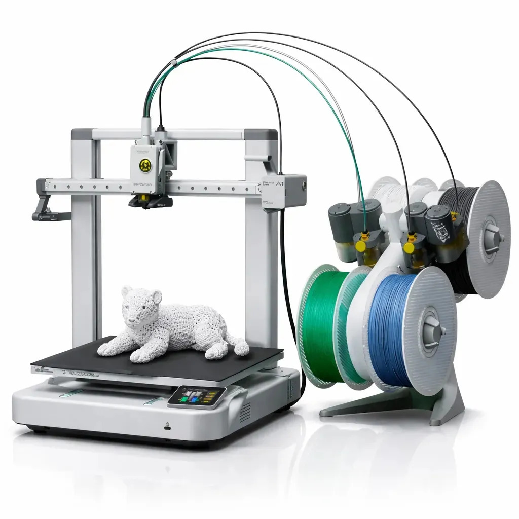Imagem 1 de 12 de Impressora 3d Bambu Lab A1 Combo Com Ams Lite Até 4 Cores Área 256x256x256mm Multicor Fdm
