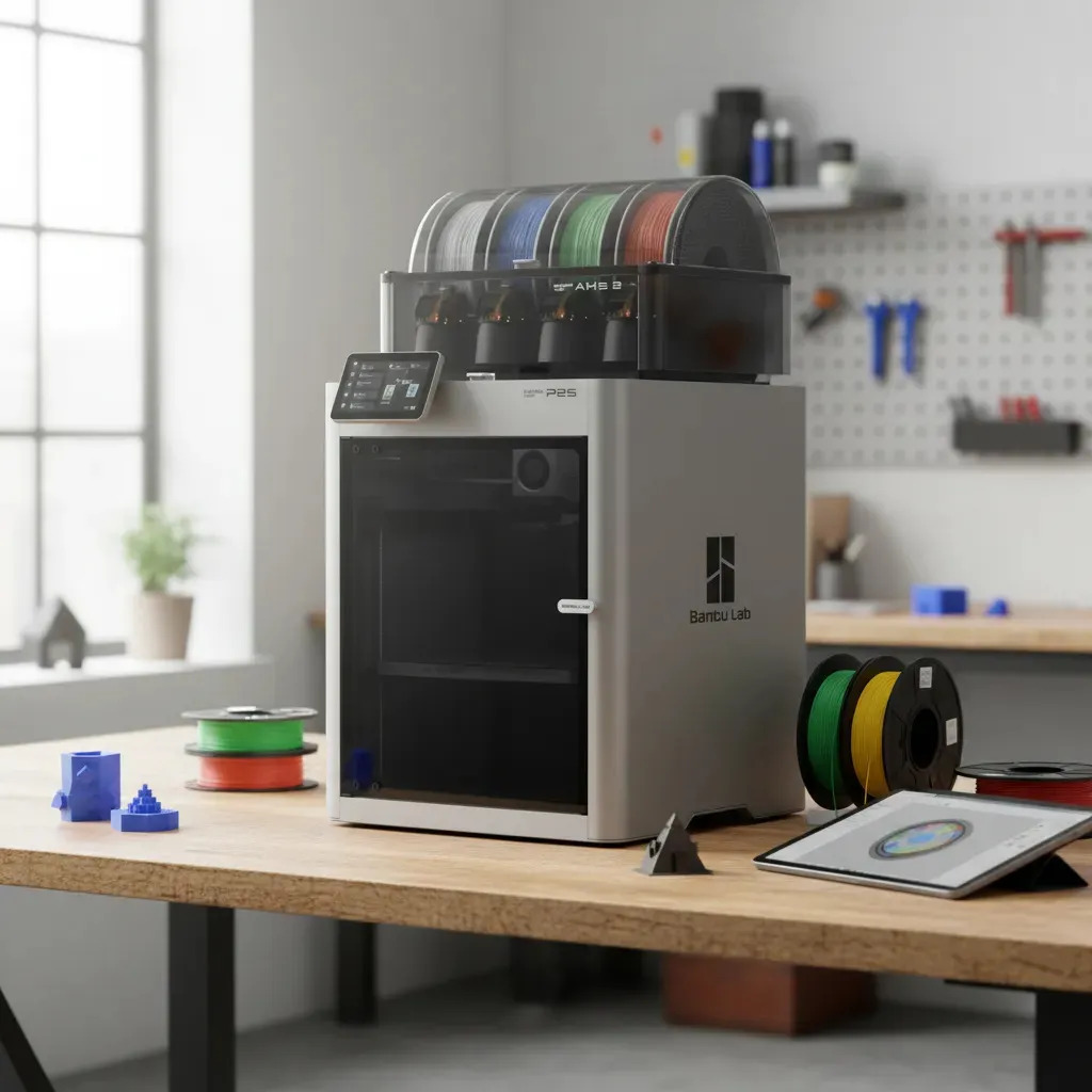 Imagem 1 de 10 de Impressora 3D Bambu Lab P2S COMBO + AMS 2 PRO cor cinza com tecnologias de impressão FDM e FFF