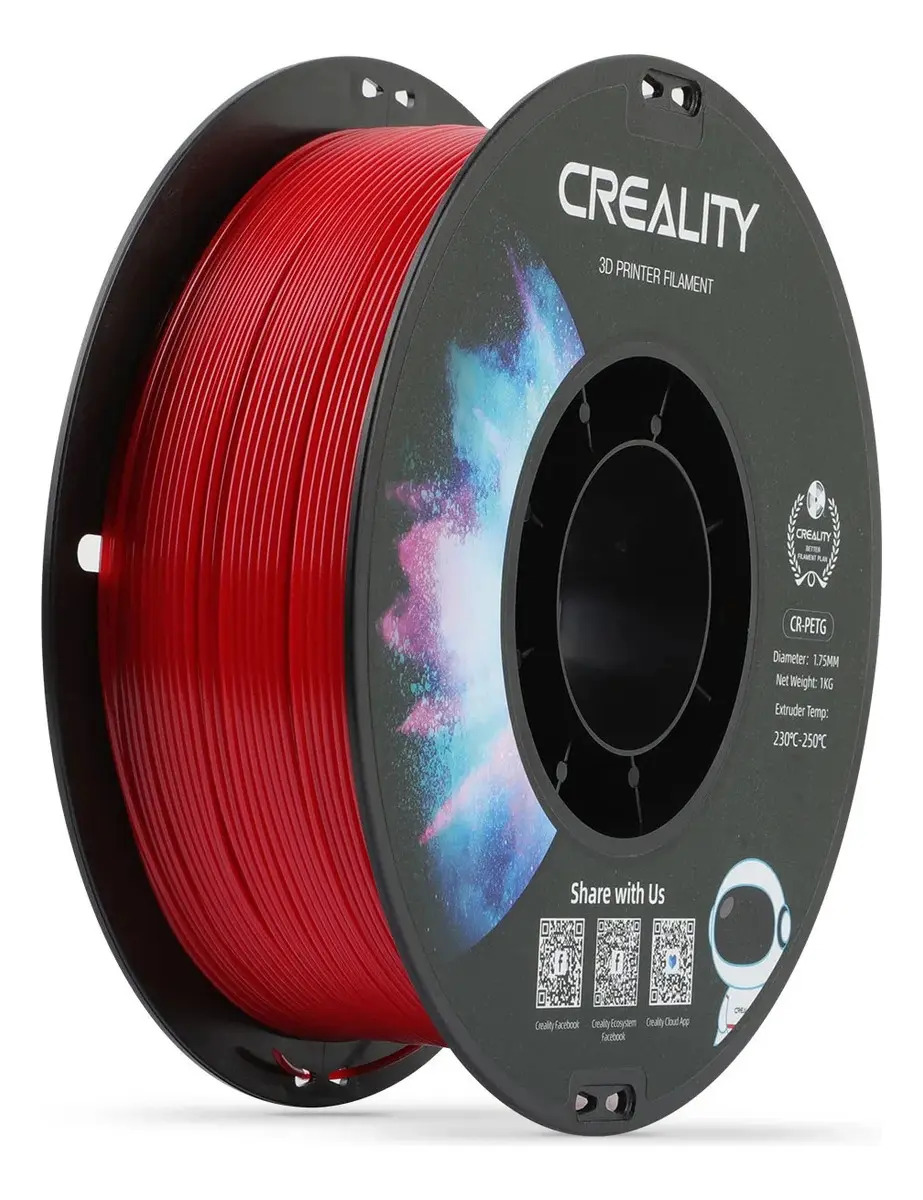 Imagem 1 de 1 de Filamento 3D Creality CR PETG de 1.75mm e 1kg vermelho